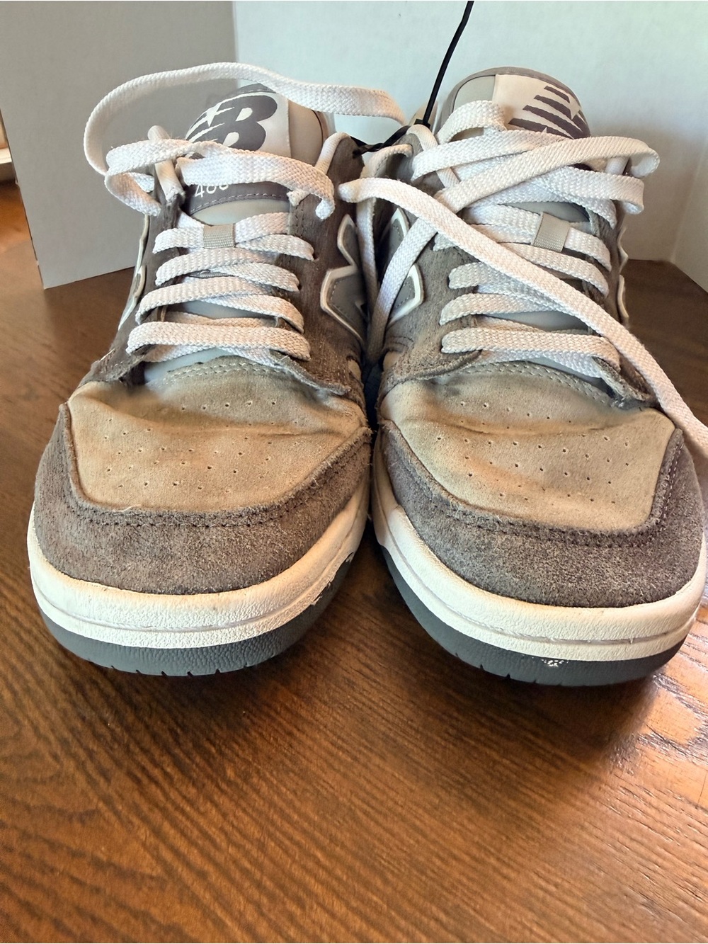 New Balance  Grey Suede & Light Grey Lace-Up Sneakers. Women size 10. Men 8.5 - Picture 3 of 7